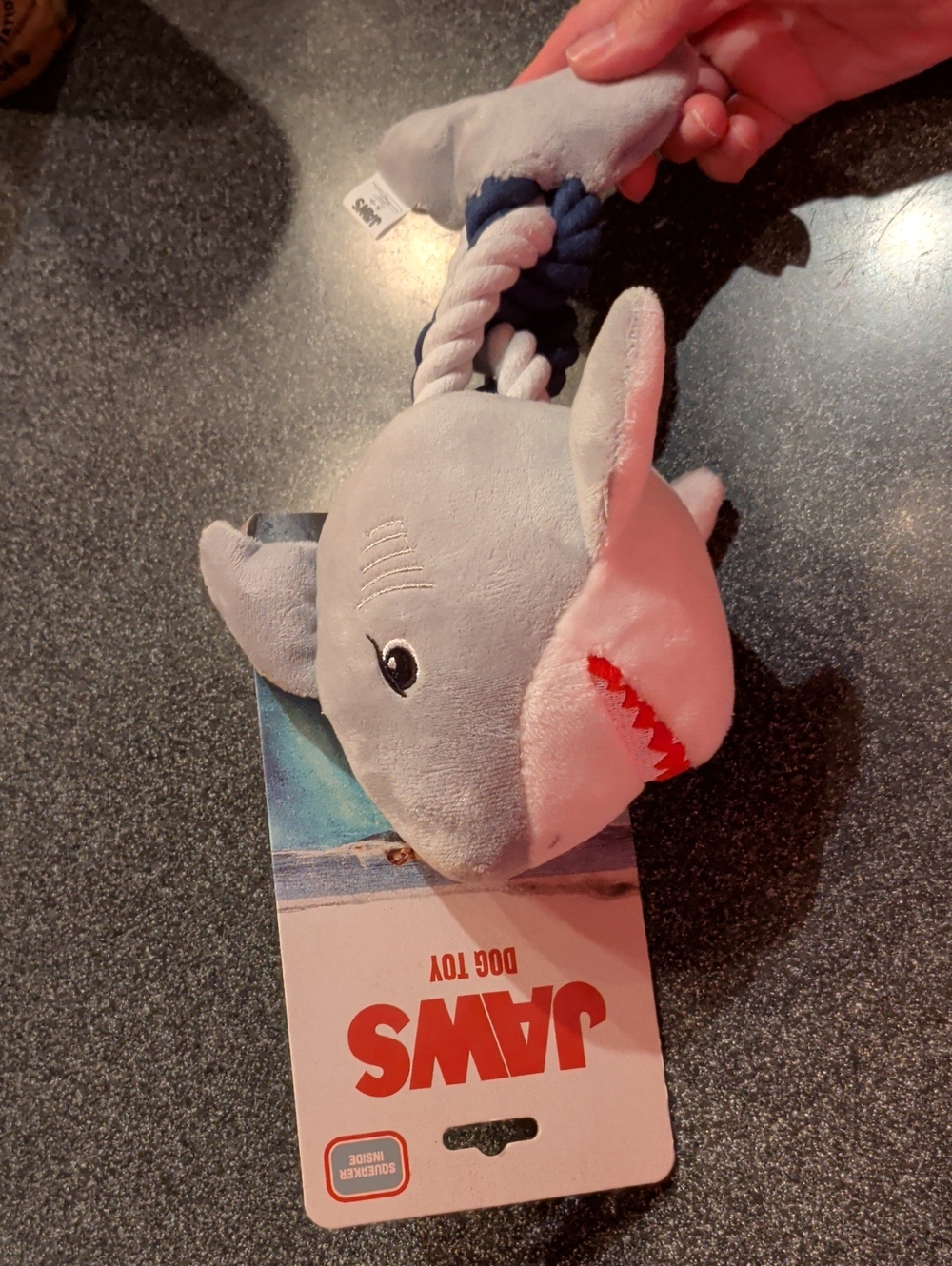 JAWS dog Toy With Squeaker, New!